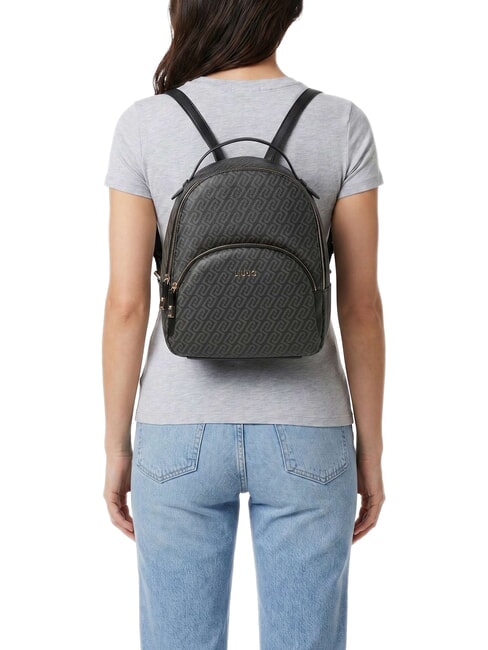 MANHATTAN Mochila con bolsillo frontal NEGRO - Bolsos Mujer