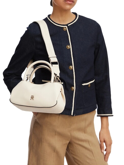 TH LOGOTAPE Bolso de mano con correa para el hombro crema suave - Bolsos Mujer