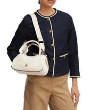 TOMMY HILFIGER TH LOGOTAPE Bolso de mano con correa para el hombro crema suave - Bolsos Mujer - 2