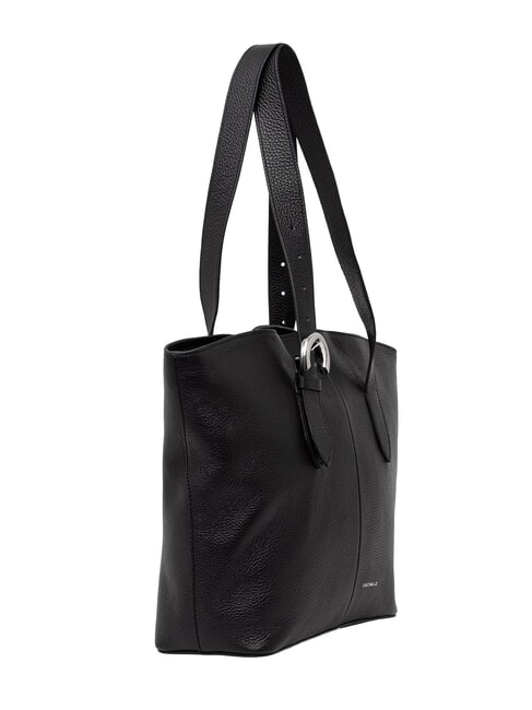 FERN Bolsa de compras de cuero negro - Bolsos Mujer