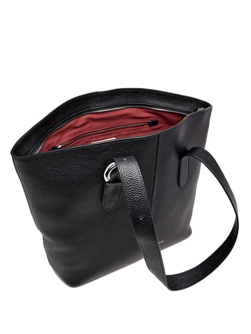 FERN Bolsa de compras de cuero negro - Bolsos Mujer
