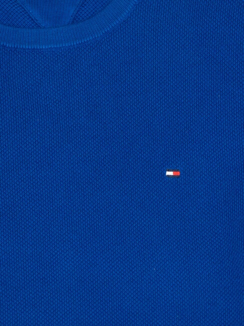TH Su&eacute;ter de cuello redondo con dise&ntilde;o de panal cu&ntilde;a azul - Su&eacute;teres de los hombres