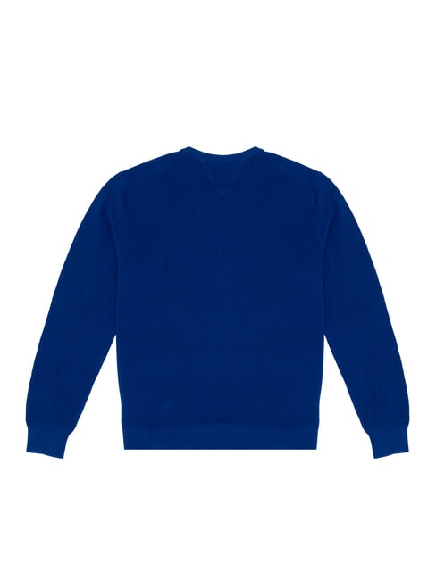 TH Su&eacute;ter de cuello redondo con dise&ntilde;o de panal cu&ntilde;a azul - Su&eacute;teres de los hombres