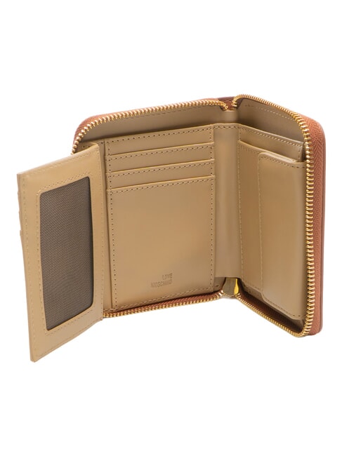 EMBOSSED Cartera peque&ntilde;a con cremallera casta&ntilde;a - Carteras Mujer