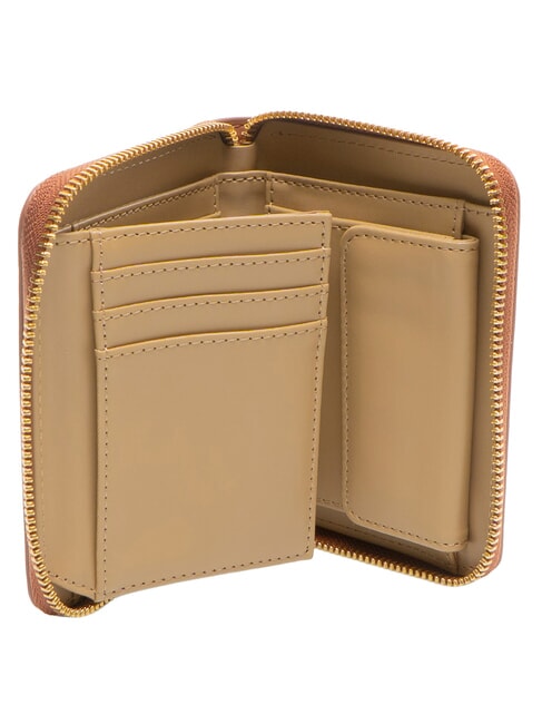 EMBOSSED Cartera peque&ntilde;a con cremallera casta&ntilde;a - Carteras Mujer