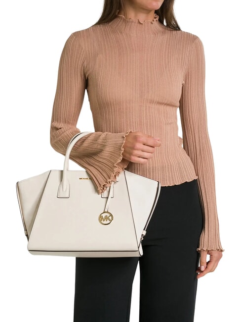 AVRIL Bolso de mano con correa para el hombro, de piel. crema de leche - Bolsos Mujer
