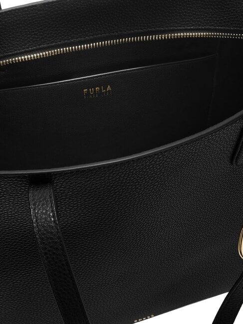 AVA Bolsa de compras grande de cuero Interior gris fangoso + palo de rosa. - Bolsos Mujer