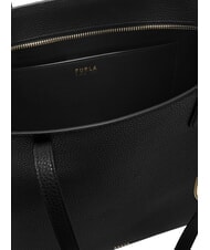 FURLA AVA Bolsa de compras grande de cuero Interior gris fangoso + palo de rosa. - Bolsos Mujer - 4