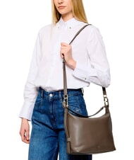 FURLA TONIE Bolso bandolera de piel con correa para el hombro gris lodoso - Bolsos Mujer - 2