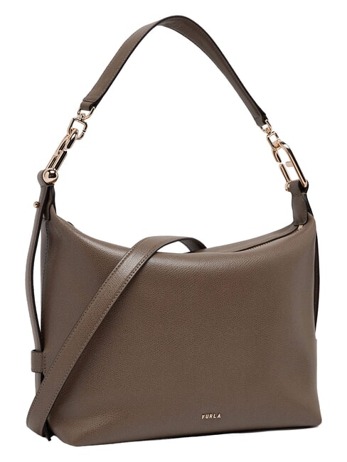 TONIE Bolso bandolera de piel con correa para el hombro gris lodoso - Bolsos Mujer