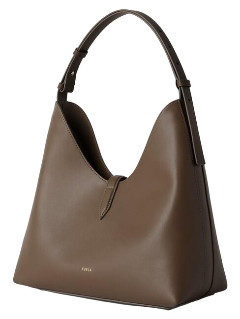 GOCCIA Bolso bandolera de piel gris lodoso - Bolsos Mujer