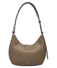 FURLA GOCCIA Bolso bandolera de piel martillada gris lodoso - Bolsos Mujer - 4