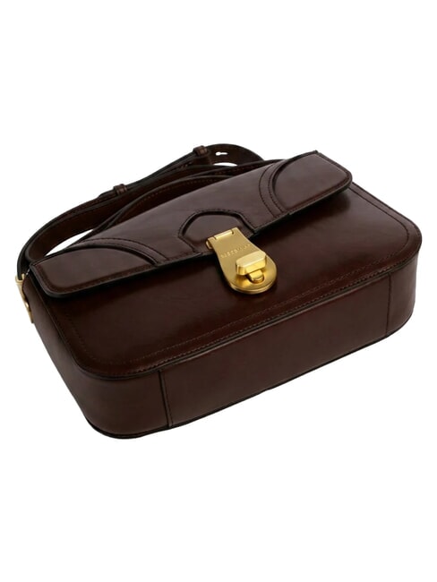MIA Bolso de hombro de piel moca con oro - Bolsos Mujer