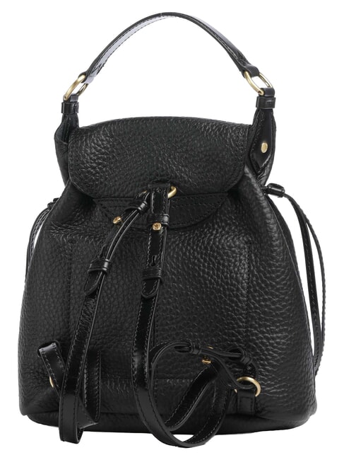 MARTINA Mochila de cuero martillado Oro negro - Bolsos Mujer