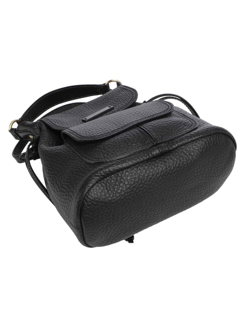 MARTINA Mochila de cuero martillado Oro negro - Bolsos Mujer