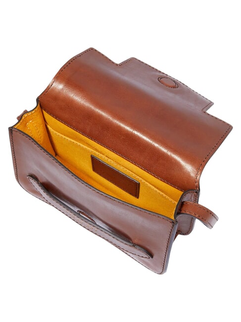 LUCREZIA Mini bolso de hombro moca con oro - Bolsos Mujer