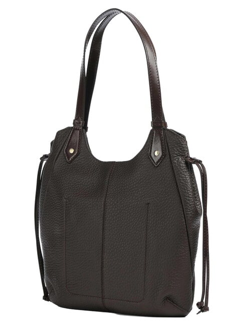 MARTINA Bolso de hombro de piel moca con oro - Bolsos Mujer