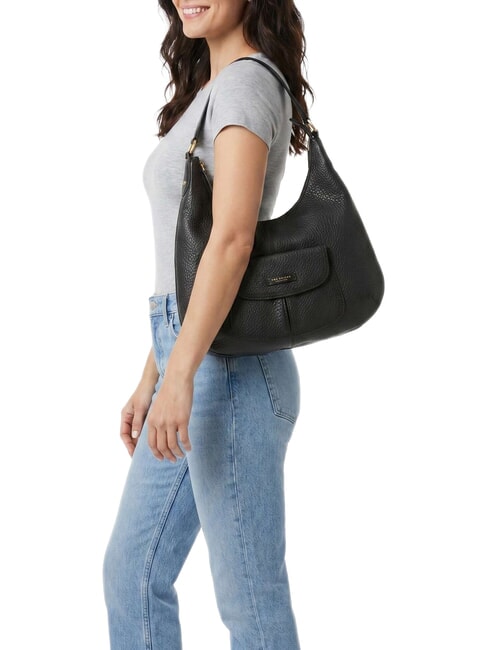 MARTINA Bolso de hombro de piel Oro negro - Bolsos Mujer