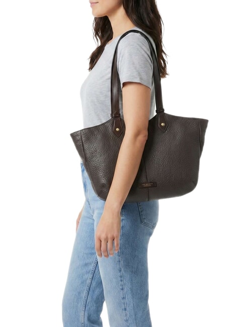MARTINA Bolso de hombro de piel moca con oro - Bolsos Mujer