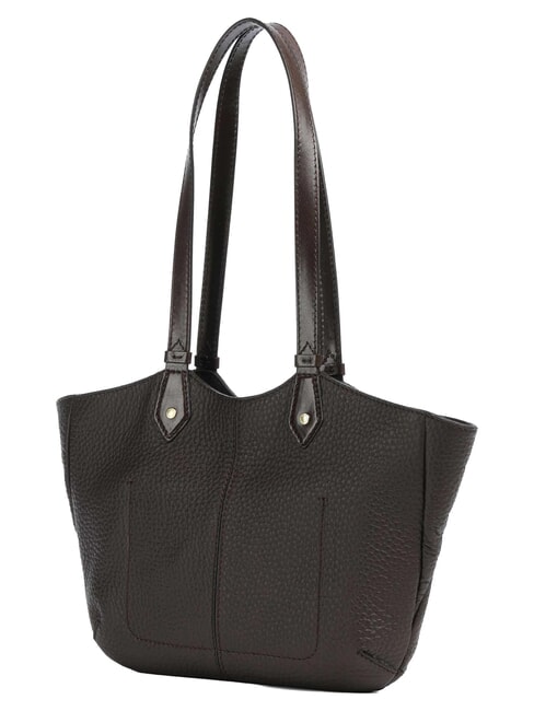 MARTINA Bolso de hombro de piel moca con oro - Bolsos Mujer
