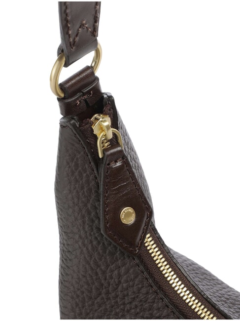 MARTINA Bolso de hombro de piel moca con oro - Bolsos Mujer