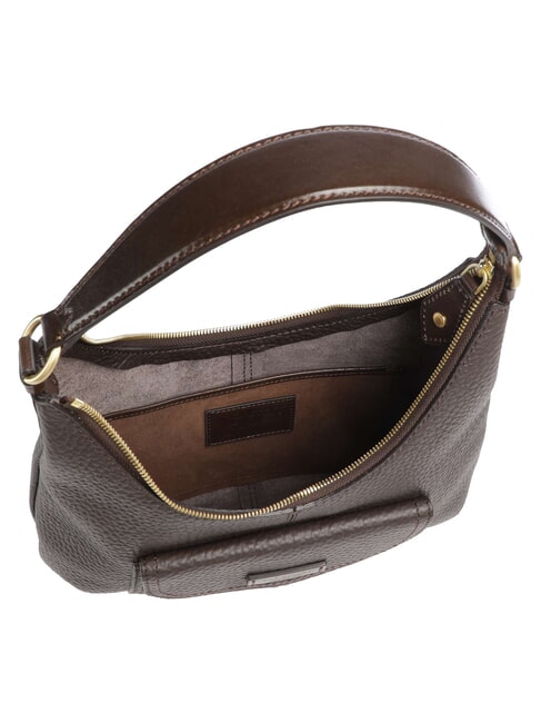 MARTINA Bolso de hombro de piel moca con oro - Bolsos Mujer