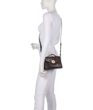 THE BRIDGE IRENE  Mini bolso de hombro, en piel moca con oro - Bolsos Mujer - 5