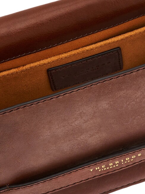 LUCREZIA Mini bolso de hombro moca con oro - Bolsos Mujer