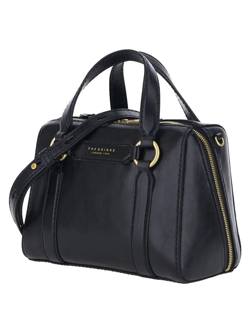 LAURA Bolso de piel tipo cartera con bandolera Oro negro - Bolsos Mujer
