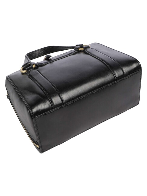 LAURA Bolso de piel tipo cartera con bandolera Oro negro - Bolsos Mujer