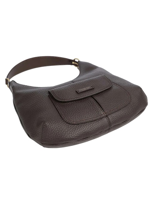 MARTINA Bolso de hombro de piel moca con oro - Bolsos Mujer