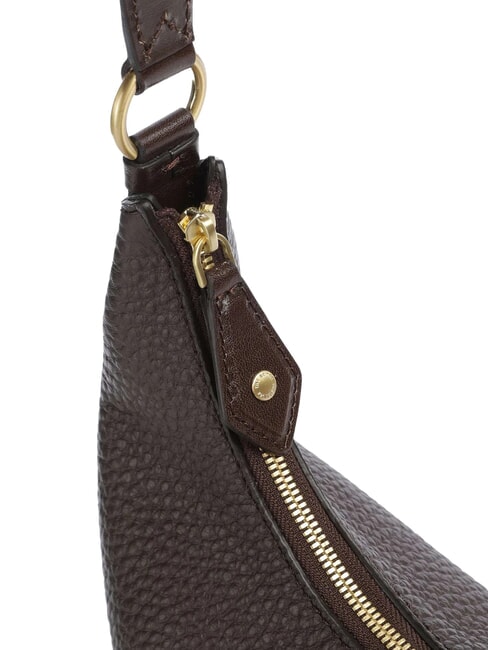 MARTINA Bolso de hombro de piel moca con oro - Bolsos Mujer