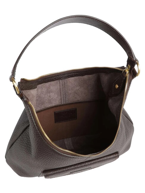 MARTINA Bolso de hombro de piel moca con oro - Bolsos Mujer