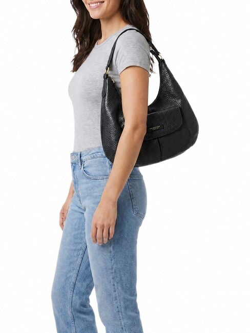 MARTINA Bolso de hombro de piel Oro negro - Bolsos Mujer