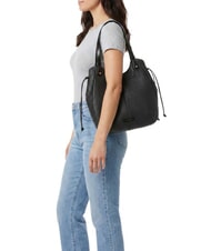 THE BRIDGE MARTINA Bolso de hombro de piel Oro negro - Bolsos Mujer - 2