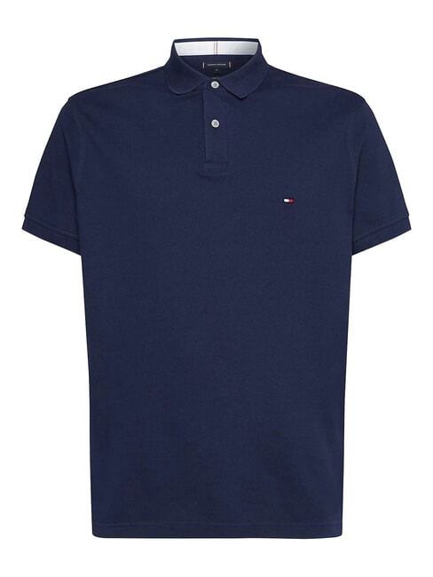 TH Polo de manga corta de corte regular azul marino carbono - camisa polo