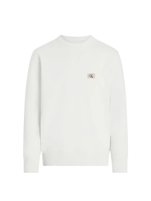 CKJ Sudadera de cuello redondo blanco brillante - Sudaderas