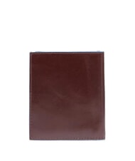 PIQUADRO BLUE SQUARE Tarjetero de piel con solapa CAOBA - Carteras Hombre - 4