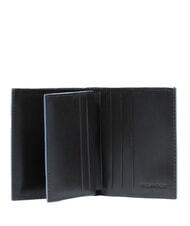 PIQUADRO BLUE SQUARE Tarjetero de piel con solapa negro - Carteras Hombre - 2