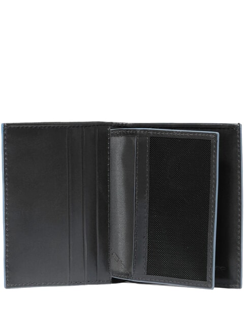 BLUE SQUARE Tarjetero de piel con solapa negro - Carteras Hombre