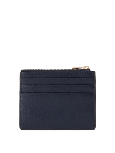 CAMELIA Tarjetero plano de cuero azul tinta - Carteras Mujer