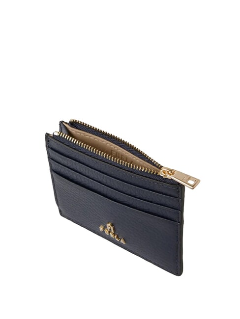 CAMELIA Tarjetero plano de cuero azul tinta - Carteras Mujer