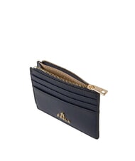 FURLA CAMELIA Tarjetero plano de cuero azul tinta - Carteras Mujer - 3