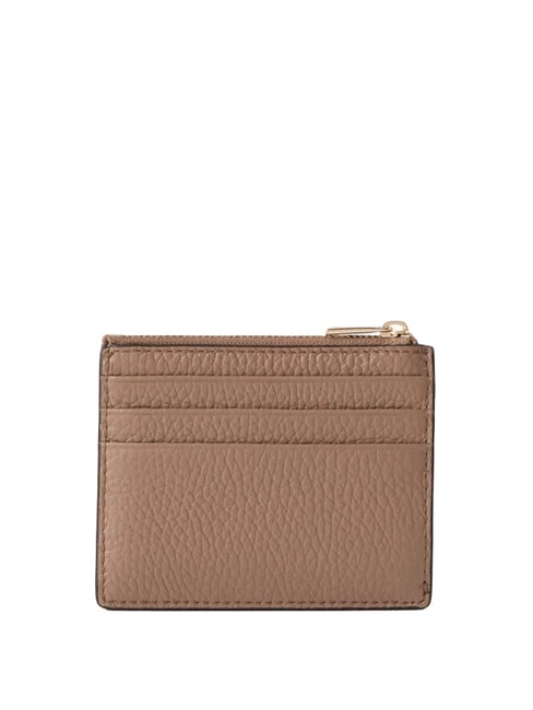 CAMELIA Tarjetero plano de cuero caramelo - Carteras Mujer
