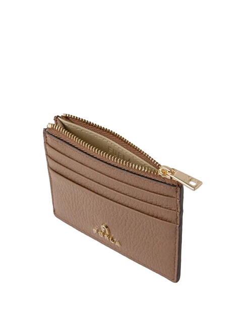 CAMELIA Tarjetero plano de cuero caramelo - Carteras Mujer