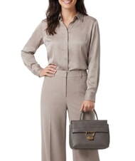 COCCINELLE ARLETTIS Bolso de mano de piel martillada lodo - Bolsos Mujer - 2