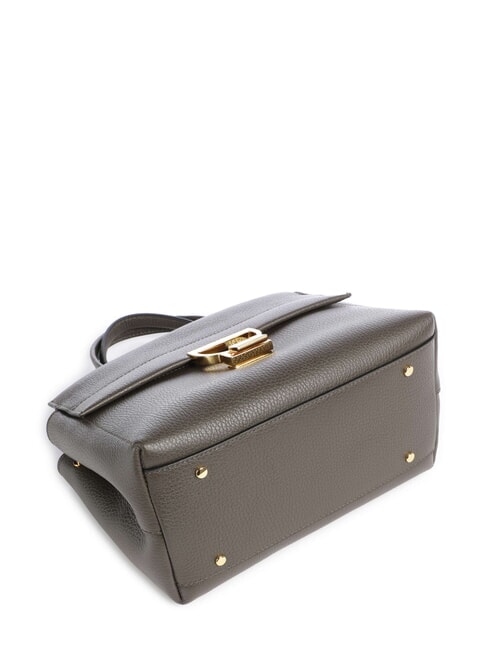 ARLETTIS Bolso de mano de piel martillada lodo - Bolsos Mujer