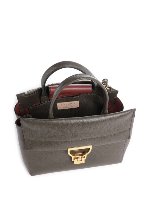 ARLETTIS Bolso de mano de piel martillada lodo - Bolsos Mujer