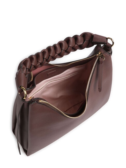 BOHEME GRANA DOUBLE Bolso bandolera grande de piel baya/rosa de invierno - Bolsos Mujer