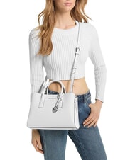 MICHAEL KORS RUTHI Bolso de mano con correa para el hombro, de piel. blanco - Bolsos Mujer - 2